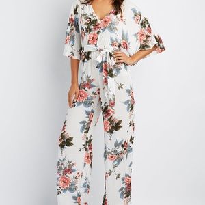 White floral jumpsuit